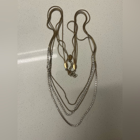 Talbots Layered Gold-Tone Multi Strand Necklace Set - Picture 2 of 4